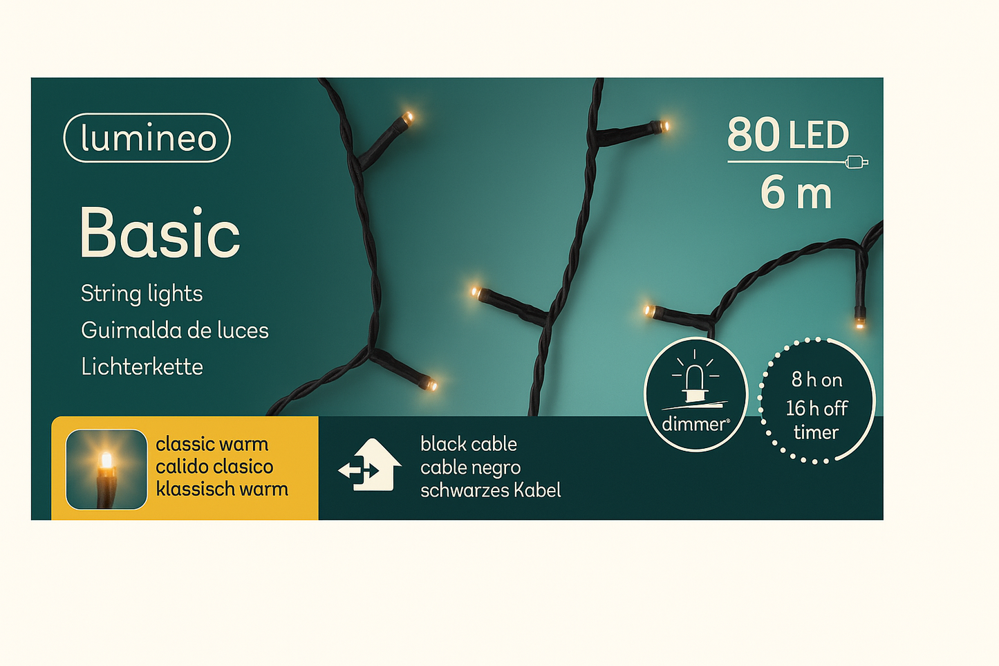 Kerstverlichting – 80 LED lichtjes (6 m)