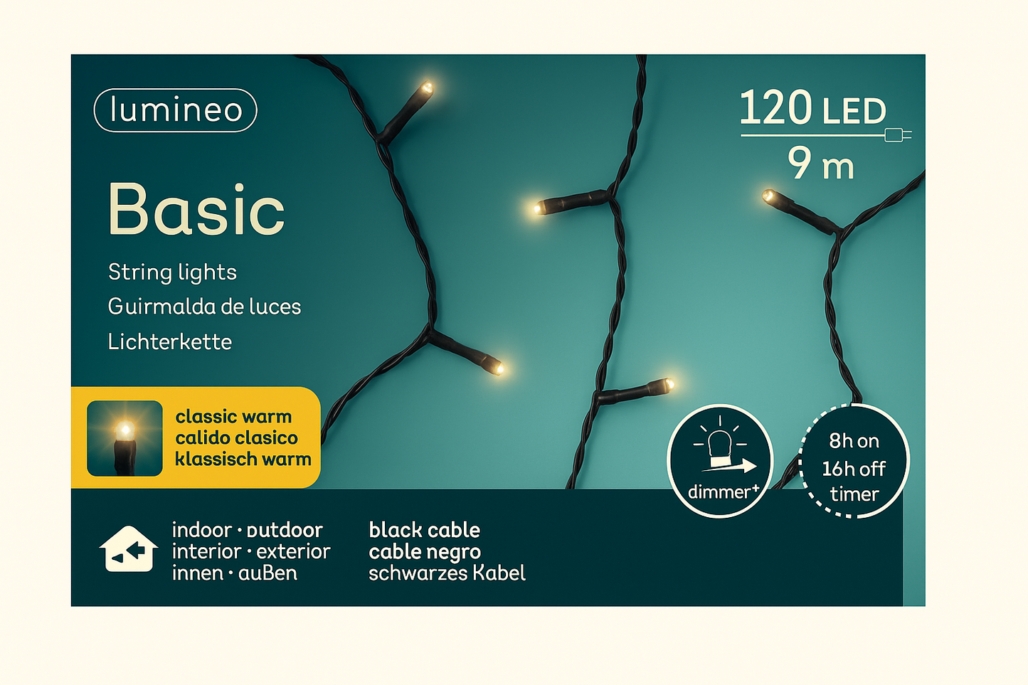 Kerstverlichting – 120 LED lichtjes (9 m)