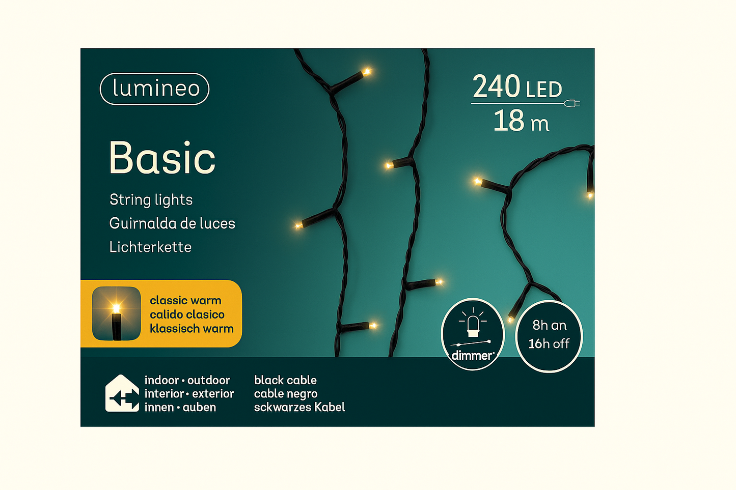 Kerstverlichting β 240 LED lichtjes (18 m)
