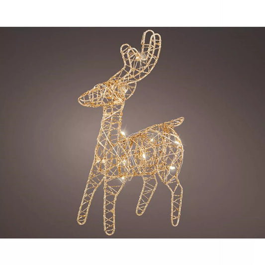 Rendier LED van goud metaal – 21 cm