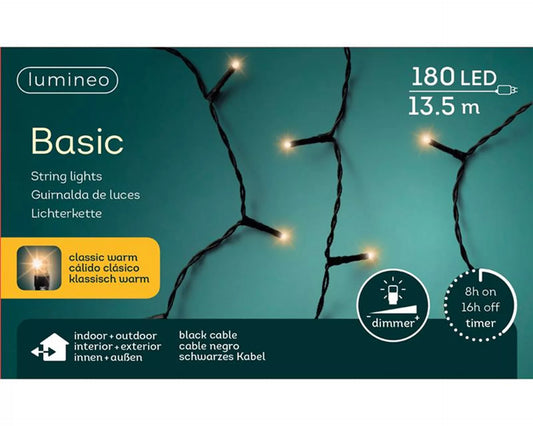 Kerstverlichting – 180 LED lichtjes (13,5 m)