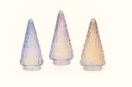 Beeld Kerstboom van glas – iriserend (23 cm)